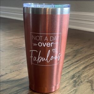 Rose Gold Tumbler with Inspirational Quote